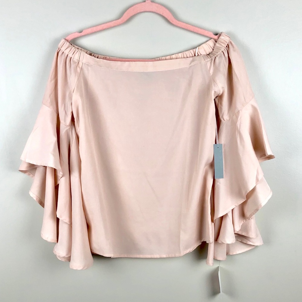NWT CHELSEA 28 Off The Shoulder Bell Sleeve Top